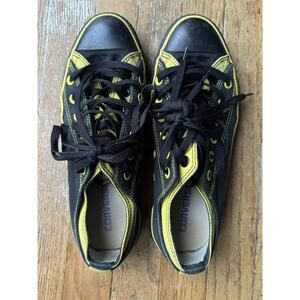 Converse Double Tongue Chuck Taylor All Star Low Black Yellow Mens 8 Womens 10